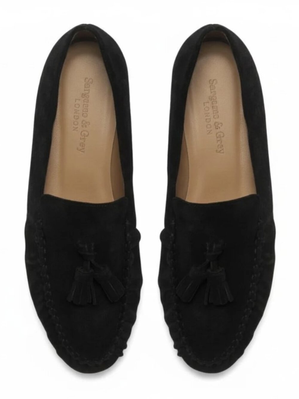 Sargasso & Grey Hope Black Suede Loafers 8 Wide - Picture 4 of 12